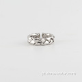 Anéis de anel de casamento de prata elegante